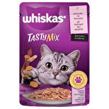 Whiskas Pouch Tasty Mix Sos İçerisinde Somonlu ve Havuçlu Yetişkin Konserve Kedi Maması 85 Gr