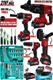 RETOOLS 5 Lİ SET (KIRMIZI 800 NM Lİ 4 LÜ SET KABARTMALI - 216 PARÇA LOKMA TAKIMI)