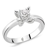 18 Ayar Altın 0.30 Ct Pırlanta Tektaş Yüzük RM30072