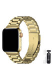 Apple Watch Seri 10 46 mm ile Uyumlu Paslanmaz Çelik Kordon ve Kayış Ayarlama Aparatı 