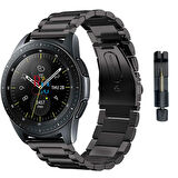 Huawei Watch GT 2 Pro İle Uyumlu  22 mm Klasik Çelik Kordon Paslanmaz Kayış