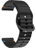 Honor Magic/ Watch 2 Sport 46 mm/Honor Watch G ile uyumlu Dalgalı Dikiş Detaylı Silikon Saat Kordonu