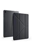 Samsung Galaxy Tab A9 Plus X210 X213 X215 X217 ile Uyumlu Üçgen Standlı Kalem Bölmeli Tablet Kılıf