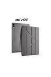 Samsung Galaxy S10 Plus SM-X820 ile Uyumlu 12.4'' Tablet Kılıfı Üçgen Standlı Kalem Bölmeli Kılıf