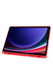 Samsung Galaxy S10 Plus SM-X820 ile Uyumlu 12.4'' Tablet Kılıfı Üçgen Standlı Kalem Bölmeli Kılıf