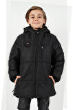 İçi Kürklü Su ve Rüzgar Geçirmez Erkek Çocuk Mont