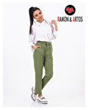 Dabıl Kumaş Düz Duble Paça Kız Çocuk Pantolon 