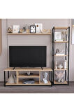 Jattebo 160 Cm Tv Ünitesi Seti Yaşam Ünitesi Seti  Metal  Meşe