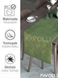 FAVOLLİ Zeytin Yaprağı Rengi Kadife Dokulu Runner Dream Series 40 X 140