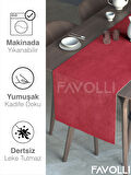 FAVOLLİ Kırmızı Renk Kadife Dokulu Runner Dream Series 40 X 140