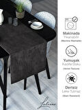 Lalezar Kadife Efektli Duman Grisi Rengi Aura Serisi Runner 40 X 140