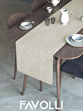 FAVOLLİ Ekru Renk Kadife Dokulu Runner Dream Series 40 X 140