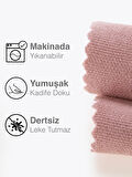 Perle Kadife Dokulu Buğulu Gül Rengi Daily Series Runner 40 X 140