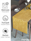 FAVOLLİ Güneş Sarısı Rengi Kadife Dokulu Runner Dream Series 40 X 140