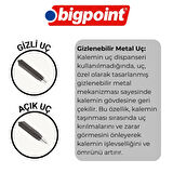 Bigpoint | Plus Versatil Kalem, Gizlenebilir Metal Uçlu, Yumuşak Gövdeli Mekanik Uçlu Kalem, 0.7 mm, Yeşil