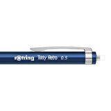 Rotring | Tikky Retro Versatil Kalem, 0.5 mm Uç, Metalik Mavi, Ergonomik Tutuş