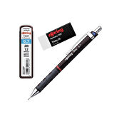 Rotring | Tikky Versatil Kalem Okul Seti, 0.7 mm Uç, Bordo, Silgi ve 12'li Uç Hediyeli