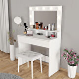  LİGHT MAKYAJ MASASI TABURELİ TAKIM