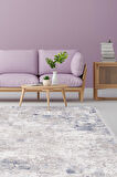 Artemis Halı Romantik 02436B Gri Mavi Modern Saçaklı Halı