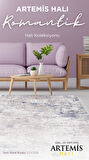 Artemis Halı Romantik 02436B Gri Mavi Modern Saçaklı Halı