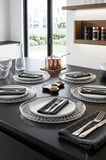 Zelazzo Cam Servis Tabağı 6'lı Set 26 cm Şeffaf Sunum Tabağı