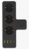 ROSE TEKNOLOJİ TERMAL AKIM KORUMALI DUVAR TİPİ KABLOSUZ 3 USB/ 1 TYPE-C GİRİŞLİ 20 W PD GİRİŞ PRİZ 
