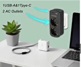 ROSE TEKNOLOJİ 2 PRİZ 1 USB 1 TYPE-C GİRİŞLİ AKIM KORUMALI VE ÇOCUK KİLİTLİ DUVAR TİPİ PRİZ