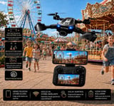 S22 MAX DRONE EKRANLI KUMANDA TEK TUŞLA GELME ÇİFT BATARYALI UYGULAMA KONTROLLÜ TAŞIMA ÇANTALI DRONE ( laptop ve tablet standı hediyeli )