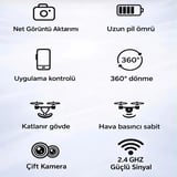 ROSE TEKNOLOJİ 998 PRO 4K KATLANABİLİR GÖVDE UYGULAMA KONTROLLÜ 360 DÖNME ÇİFT BATARYALI VE TAŞIMA ÇANTALI HOBİ EĞLENCE DRONE