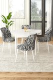 Rox Serisi Yuvarlak 90x90 Beyaz Masa 4 Zebra Sandalye Mutfak Masası Takımı