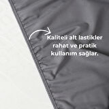 Rozet Tekstil Antrasit Çift Kişilik Lastikli Çarşaf Takımı Fitted Pamuklu Kumaş Yastık Kılıflı 200 X 200 cm