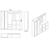 Robin Home Nova Aynalı Vestiyer Portmanto Ayakkabılık Beyaz