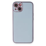 İphone 14 Plus Kılıf Coco Deri Silikon Kapak - Sky Blue