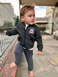 4-5-6 Yaş Kot Pantolonlu Pilot Mont Uzun Kollu Penye Sweat 3lü Erkek Çocuk Takımı Lacivert