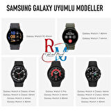 Samsung Galaxy Watch 7 40 mm ile Uyumlu Kavisli Paslanmaz Çelik Kordon