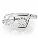 Geometrik Sitall Taşlı Gümüş Yüzük – Axisform