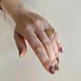 Geniş Tasarım Gümüş Yüzük – Orbit Stack