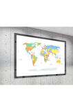 Çerçevesiz Poster Dünya Haritası Dijital Baskı Poster, Ofis, Salon Dekorasyon