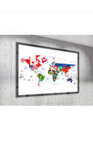 Çerçevesiz Poster |Büyük Boy Ülke Bayraklı Dünya Haritası Posteri | Eğitici ve Dekoratif Harita