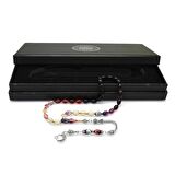 Ayyıldız Kararmaz Metal Püsküllü Arpa Kesim Süzme Bonibon Ateş Kehribar Tesbih