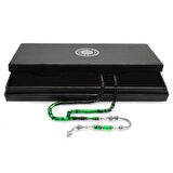 Kararmaz Metal Anadolu Desen Püsküllü Kesme Kesim Süzme Yeşil-Siyah Sıkma Kehribar