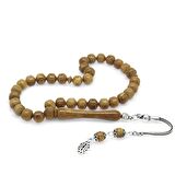 925 Ayar Gümüş Püsküllü Basic Kapsül Kesim Kahverengi Kuka Tesbih