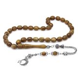 Kararmaz Metal Ayyıldız Püsküllü Tombul Kapsül Kesim Kahverengi Kuka Tesbih