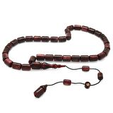 Sistemli Kapsül Kesim Sedefli Kırmızı-Siyah Hareli Çift Renkli Colorful Katalin Tesbih