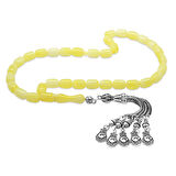 Kararmaz Metal 5 li Kamçı Ayyıldız Püsküllü Kapsül Kesim Sarı Beyaz Hareli Beyrut Kehribar Tesbih