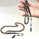 Sistemli Beyaz Kırmızı Mine Dolgulu Pirinç Sarmal Kapsül Kesim Kuka Tesbih