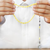 Kararmaz Metal Kafes Zincir Püsküllü Kapsül Kesim Sarı Beyaz Hareli Beyrut Kehribar Tesbih