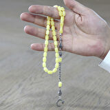 Kararmaz Metal Kafes Zincir Püsküllü Kapsül Kesim Sarı Beyaz Hareli Beyrut Kehribar Tesbih