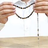 Kararmaz Metal Arnavut Püsküllü Uçlu Kapsül Kesim Siyah Beyaz Ateş Kehribar Tesbih