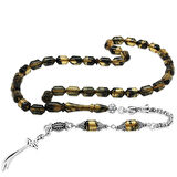 Kararmaz Metal Arnavut Püsküllü Uçlu Kapsül Kesim Siyah Beyaz Ateş Kehribar Tesbih